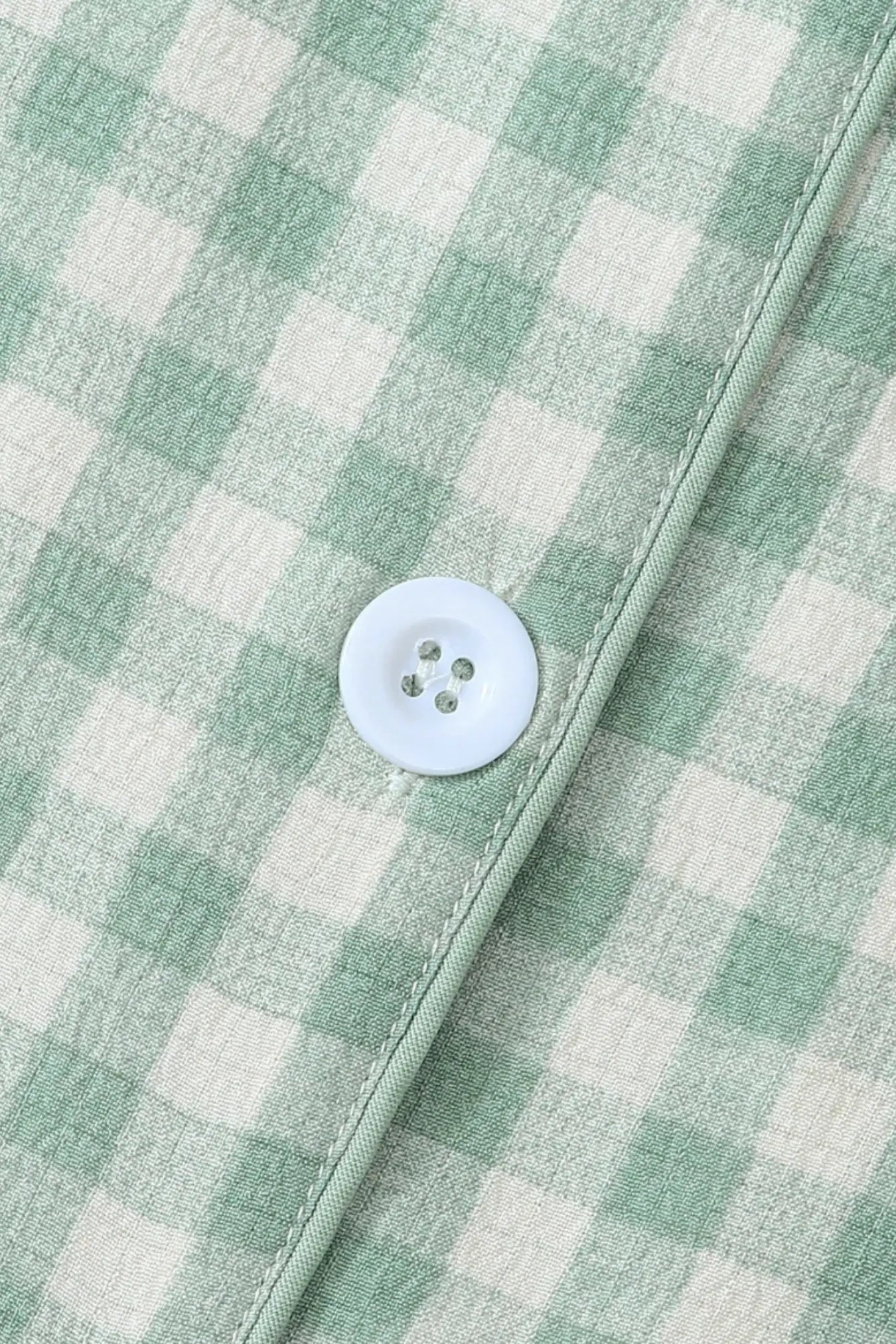 Yeşil Kare Desenli Rahat Pijama Takımı