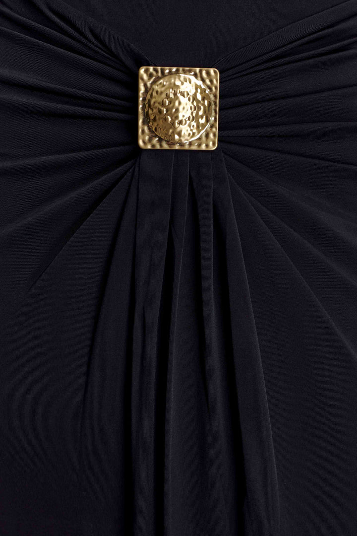 Quincy Siyah Halter Maxi Elbise - Şık Donanım Detaylarıyla