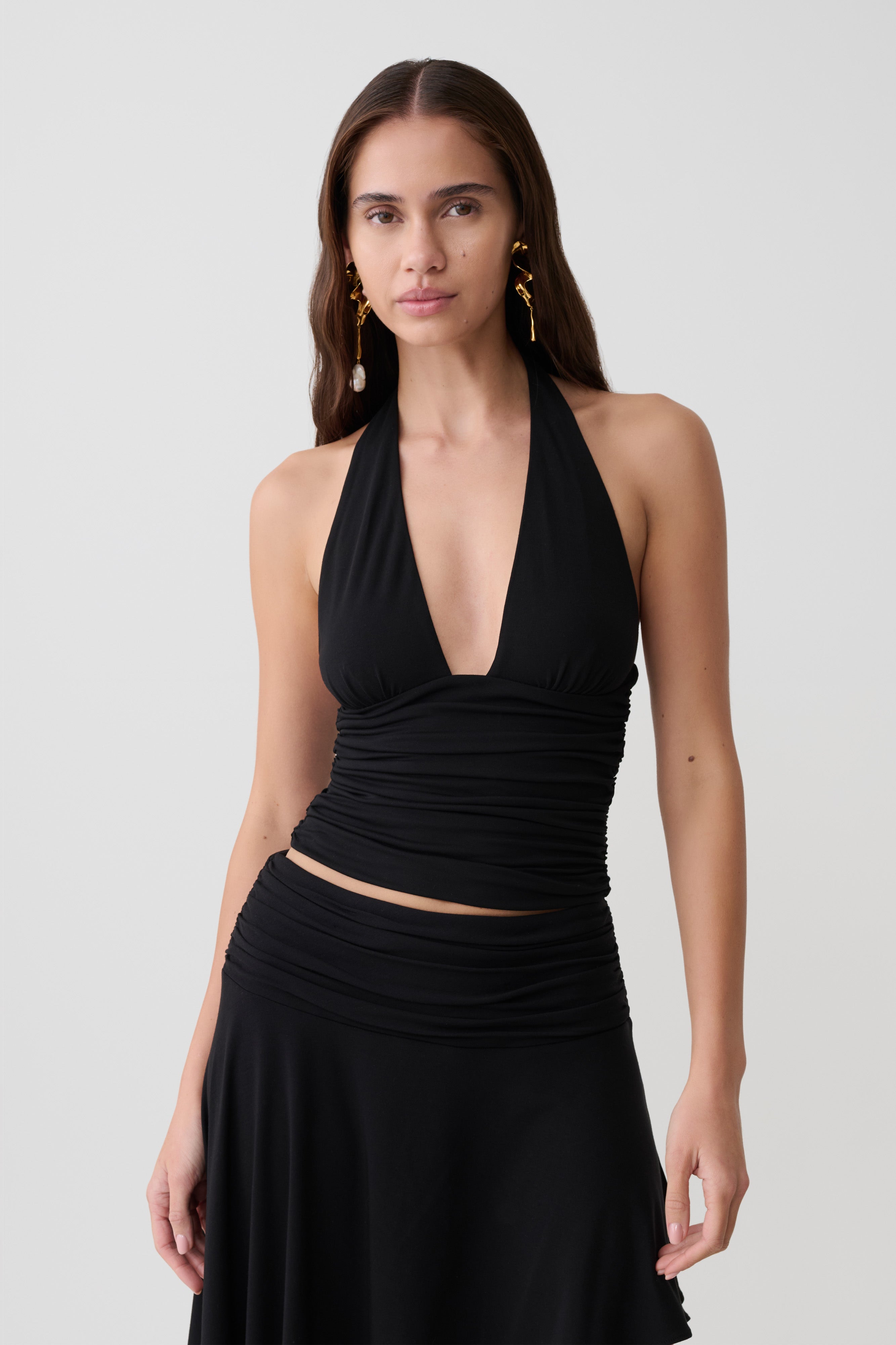 Peregrine Siyah Modal Top - Şık ve Rahat Halter Bluz