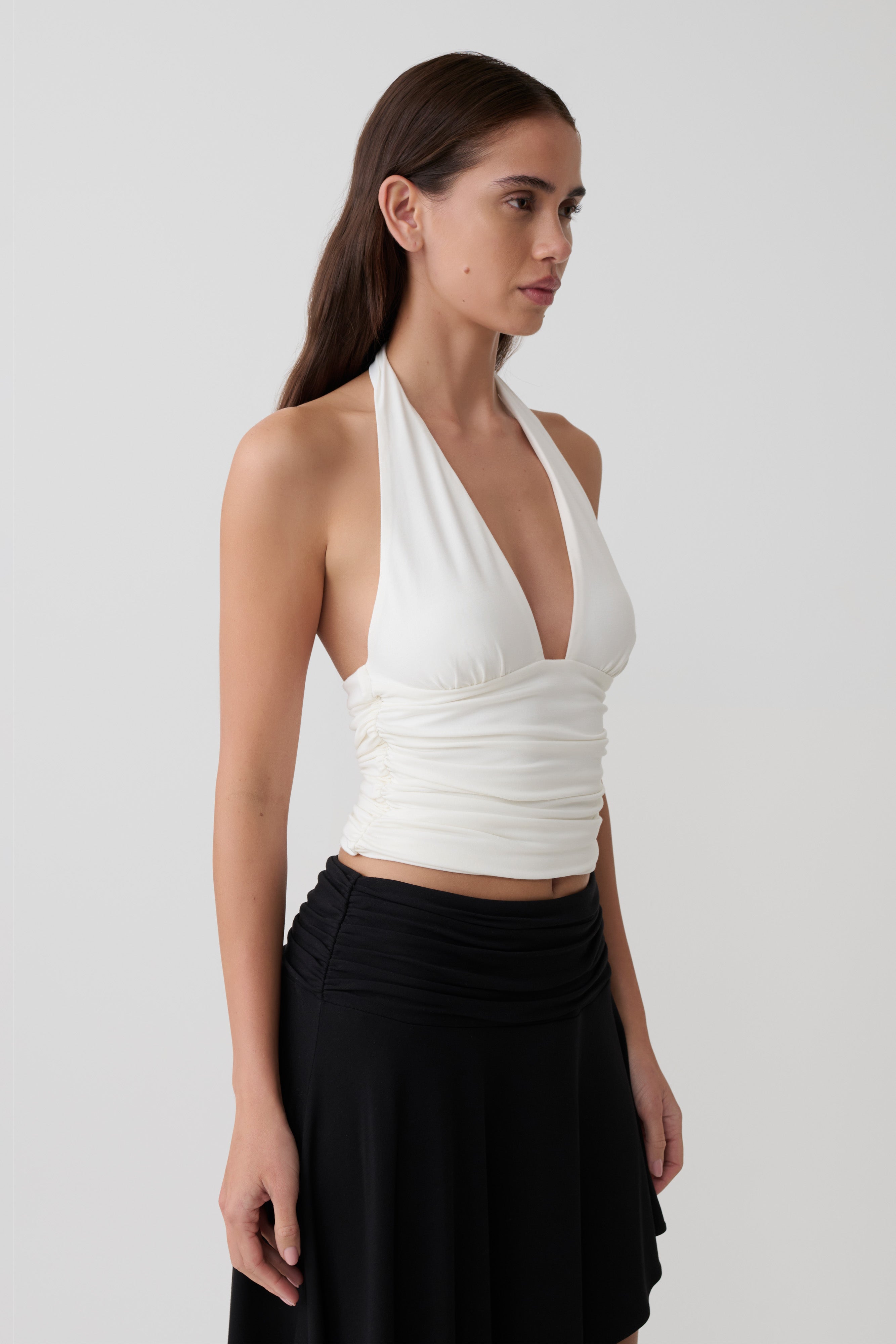 Peregrine Modal Top - Beyaz Halter Tasarım