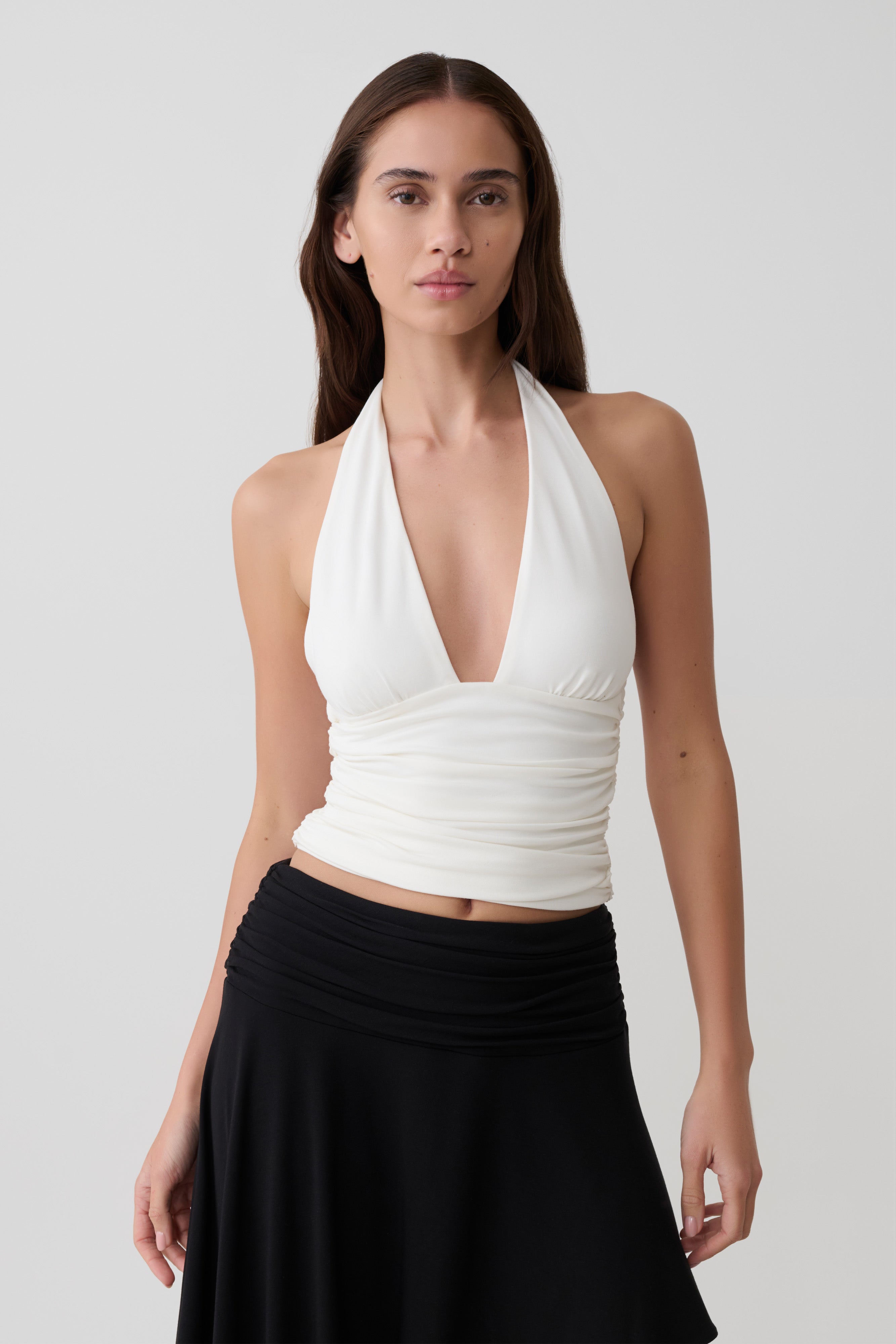 Peregrine Modal Top - Beyaz Halter Tasarım
