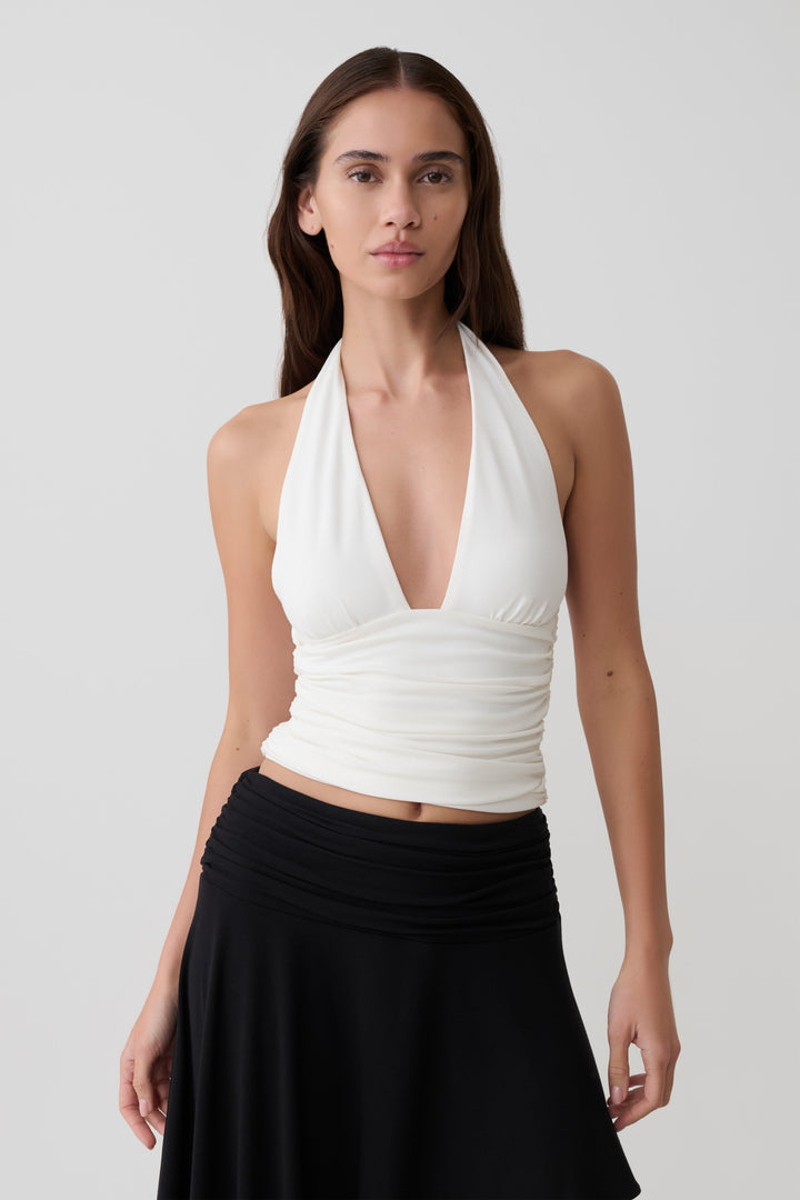 Peregrine Modal Top - Beyaz Halter Tasarım