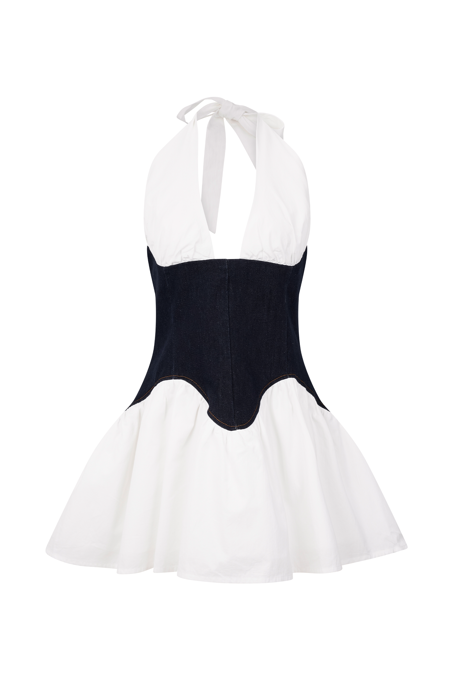 Merlyn İndigo Mavi Denim Pamuk Mini Elbise