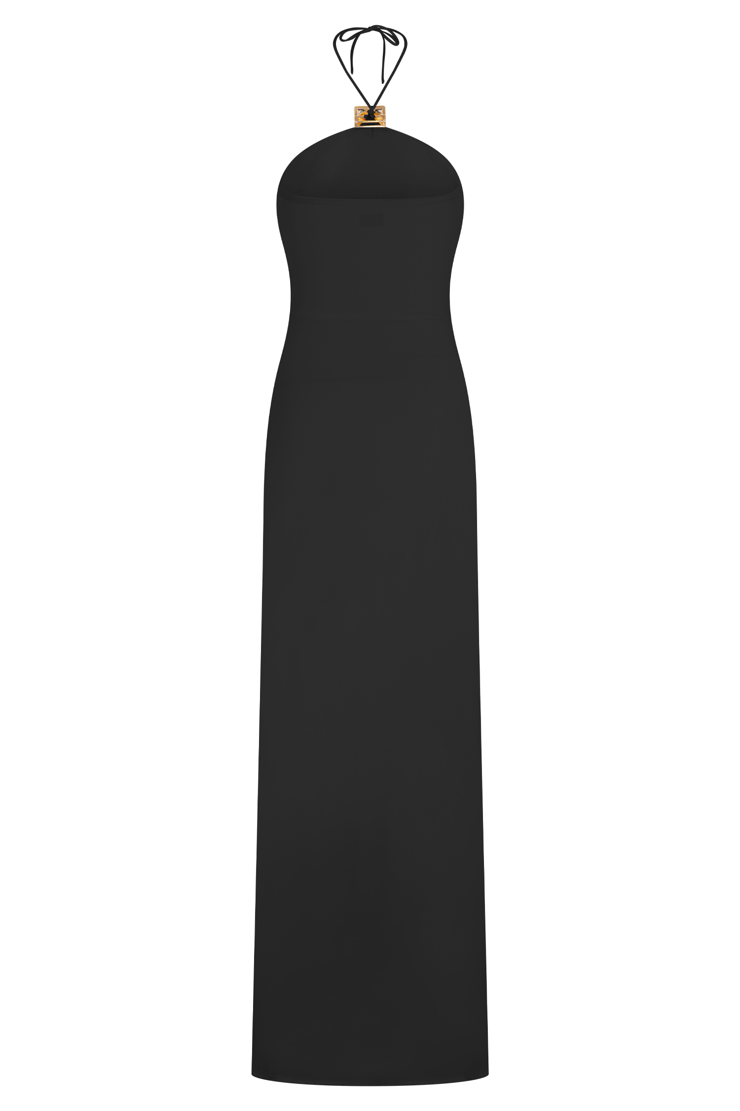 Quincy Siyah Halter Maxi Elbise - Şık Donanım Detaylarıyla
