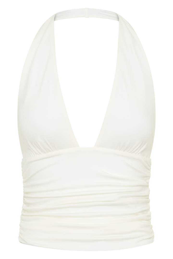 Peregrine Modal Top - Beyaz Halter Tasarım