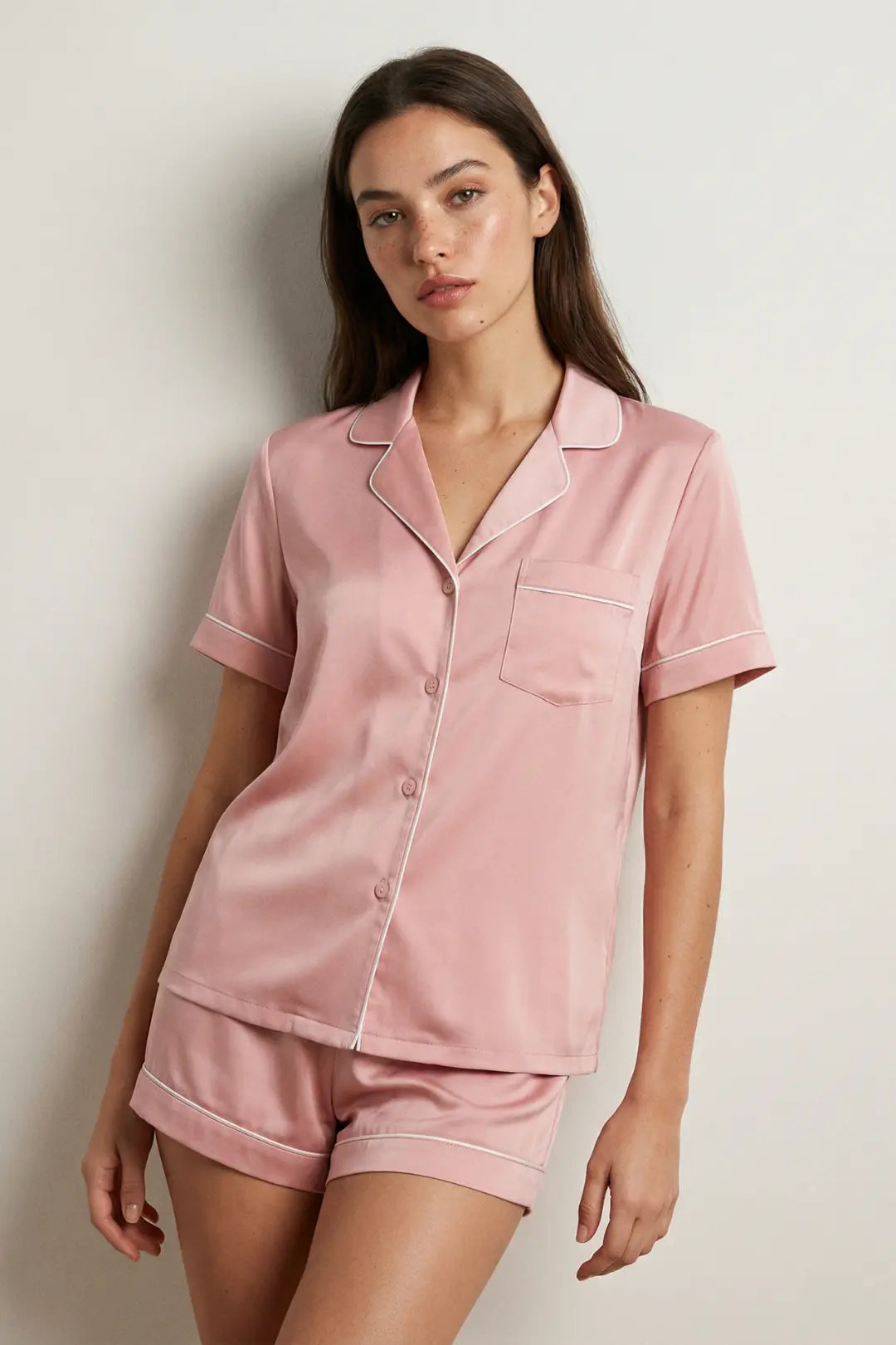 Rose Gold Kısa Kol Pijama Takımı - Şıklık ve Rahatlık