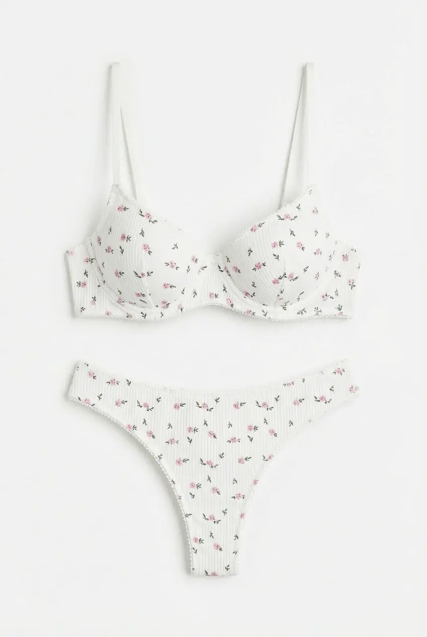 Vintage Yüksek Bel Sweet Blossom İç Çamaşırı Seti