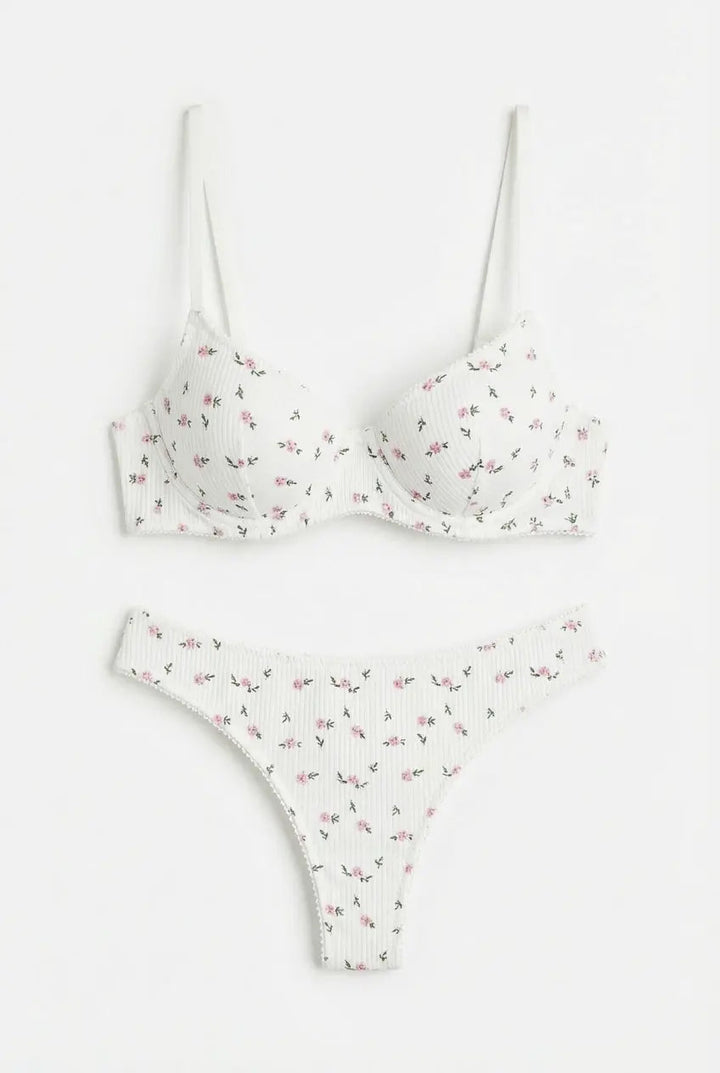 Vintage Yüksek Bel Sweet Blossom İç Çamaşırı Seti