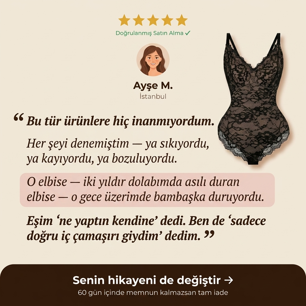 Dantelli V Yaka Tam Vücut Bodysuit (Kopya)