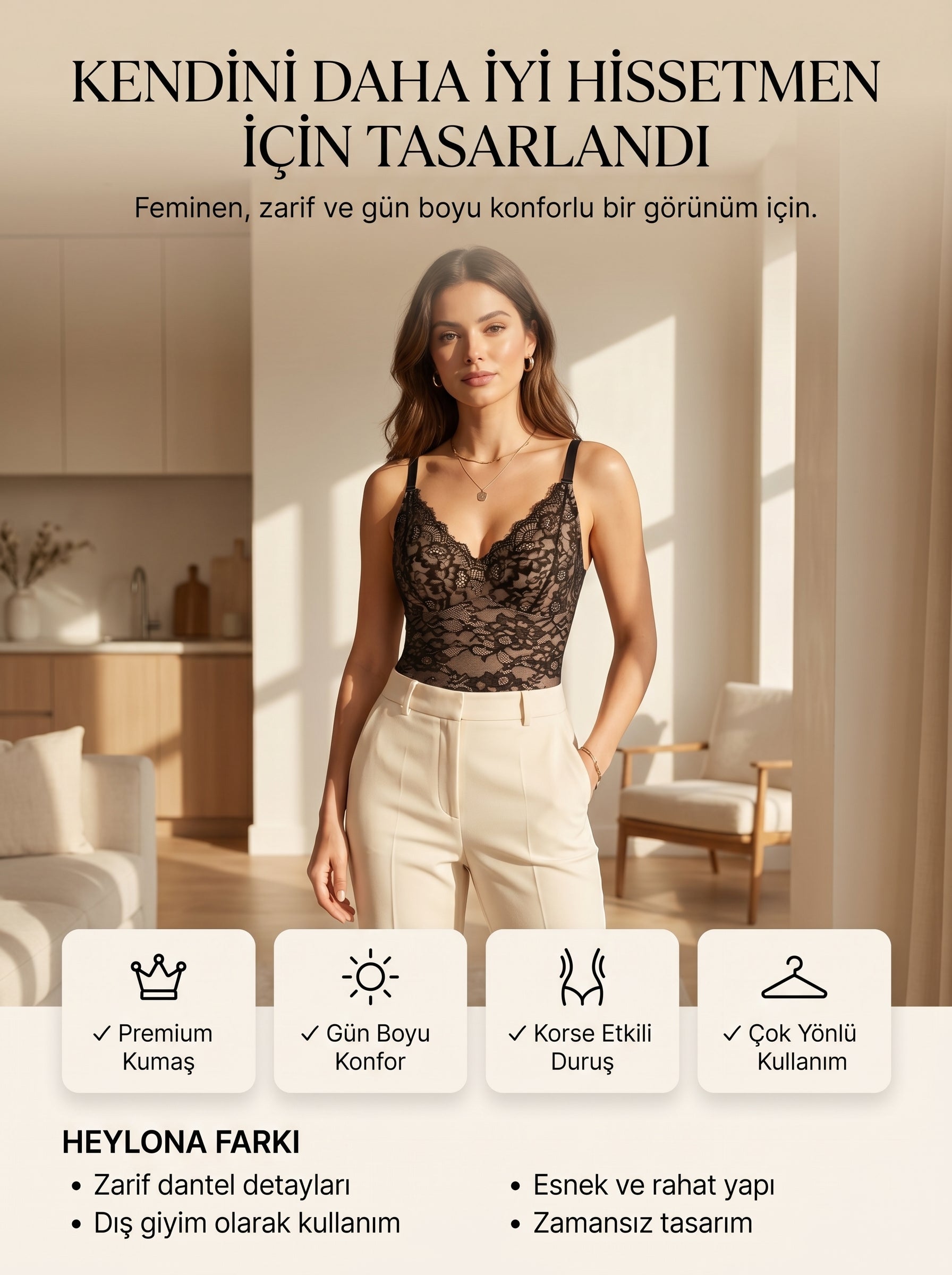 Korse Etkili Şekillendirici Dantel Bodysuit